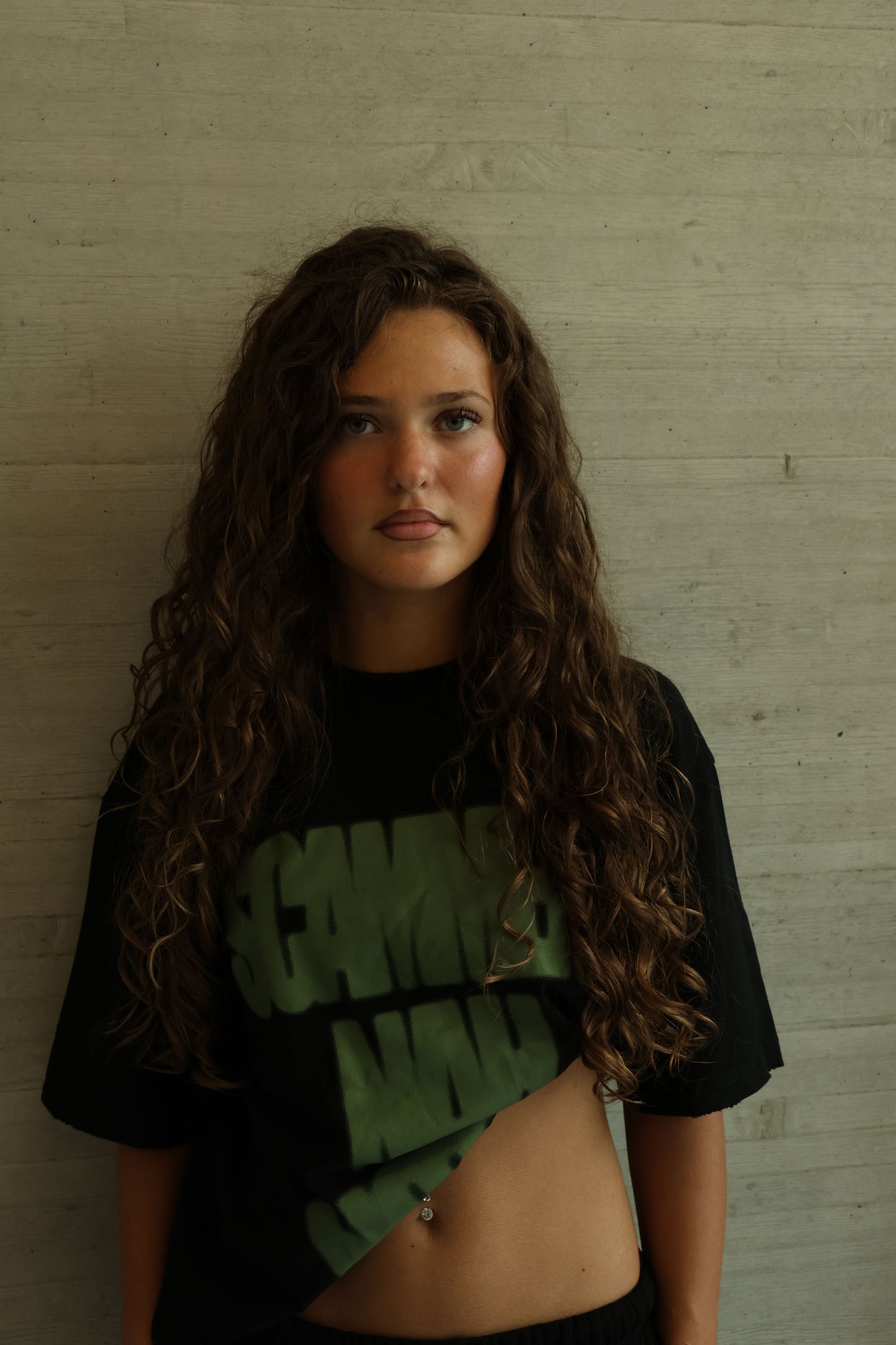 T Shirt Black/Olive Green